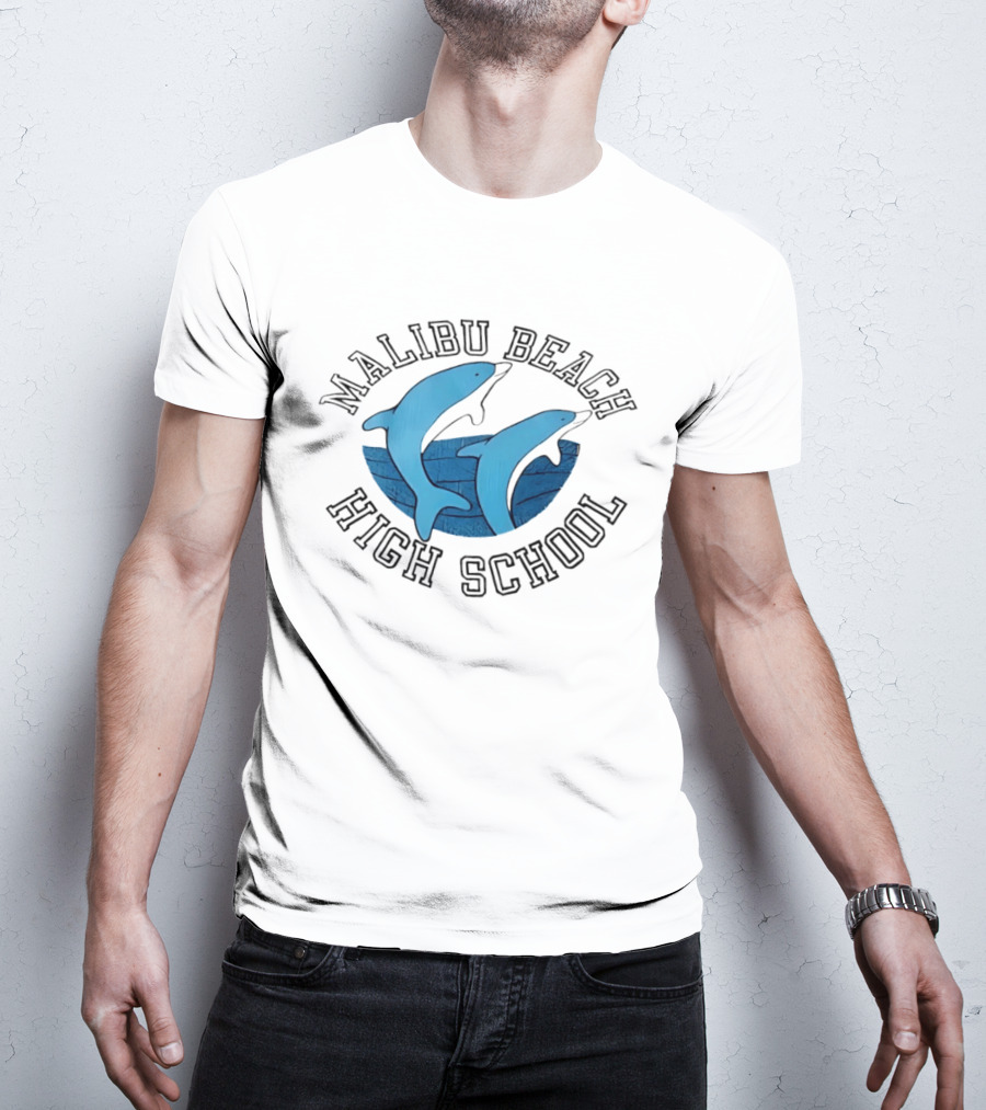 Malibu Beach High School Dolphins Ocean T-Shirt