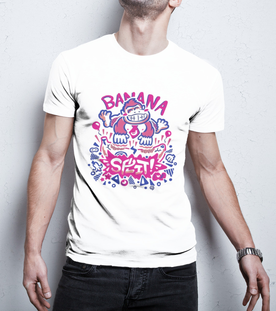 Banana Split Monkey Cartoon Fun T-Shirt