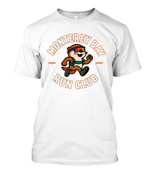 Monterey Bay Run Club Cartoon Otter Wearing Sunglasses And Backpack T-Shirt