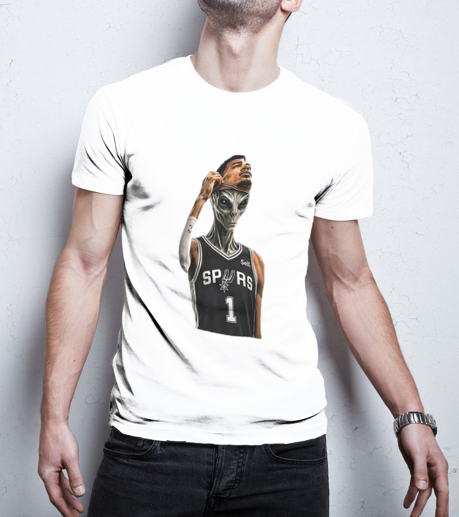 Wembanyama Spurs Alien Takeover Face Reveal Self 1 T-Shirt