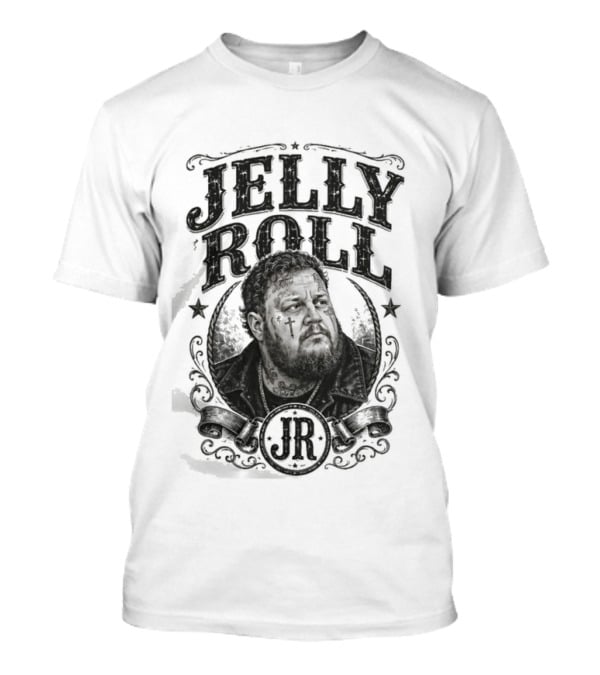 Jelly Roll Country Music Tour Songbook JR Stars Beige T-Shirt