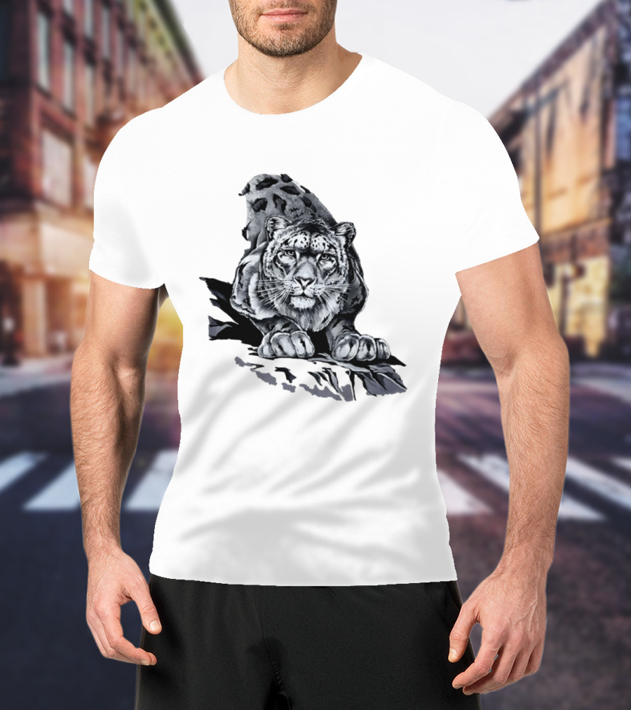 Snow Leopard Harlequin Nature Wildlife Majestic Predator T-Shirt