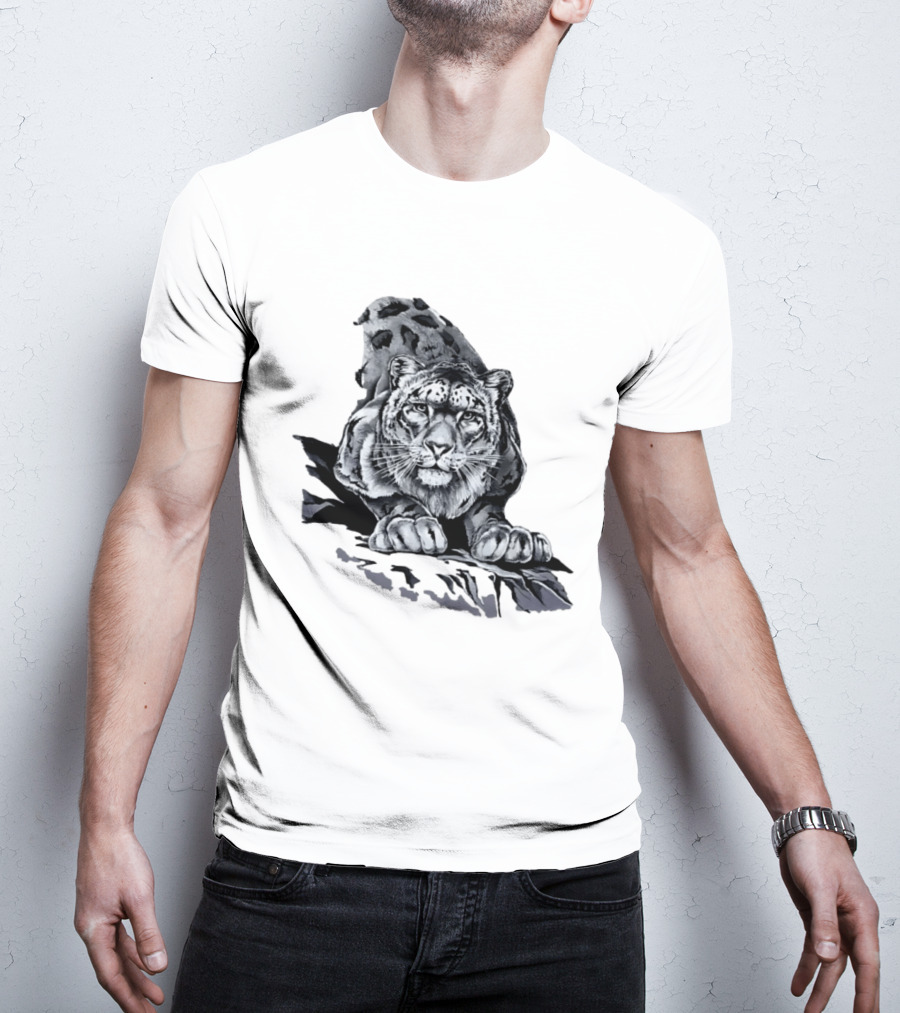 Snow Leopard Harlequin Nature Wildlife Majestic Predator T-Shirt