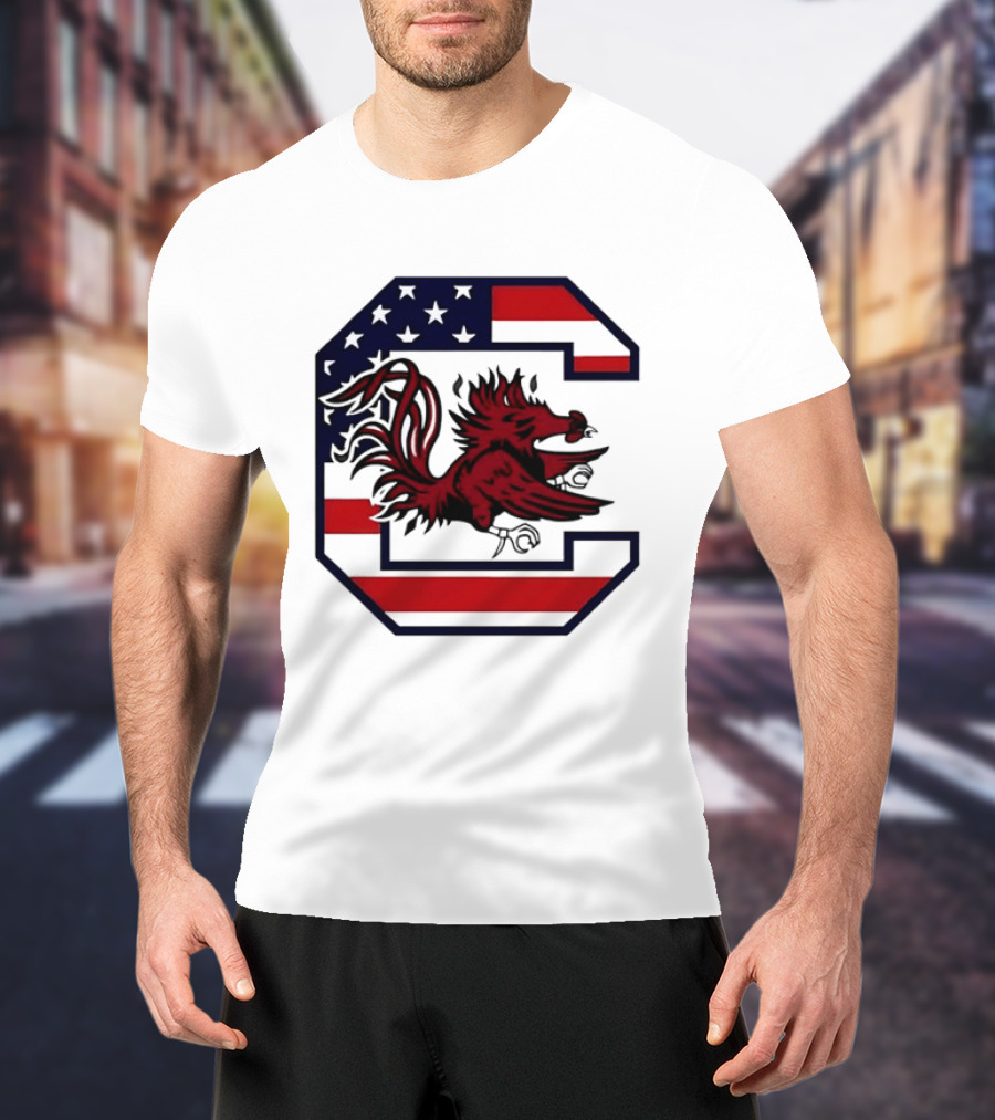 American Flag South Carolina Gamecocks C T-Shirt
