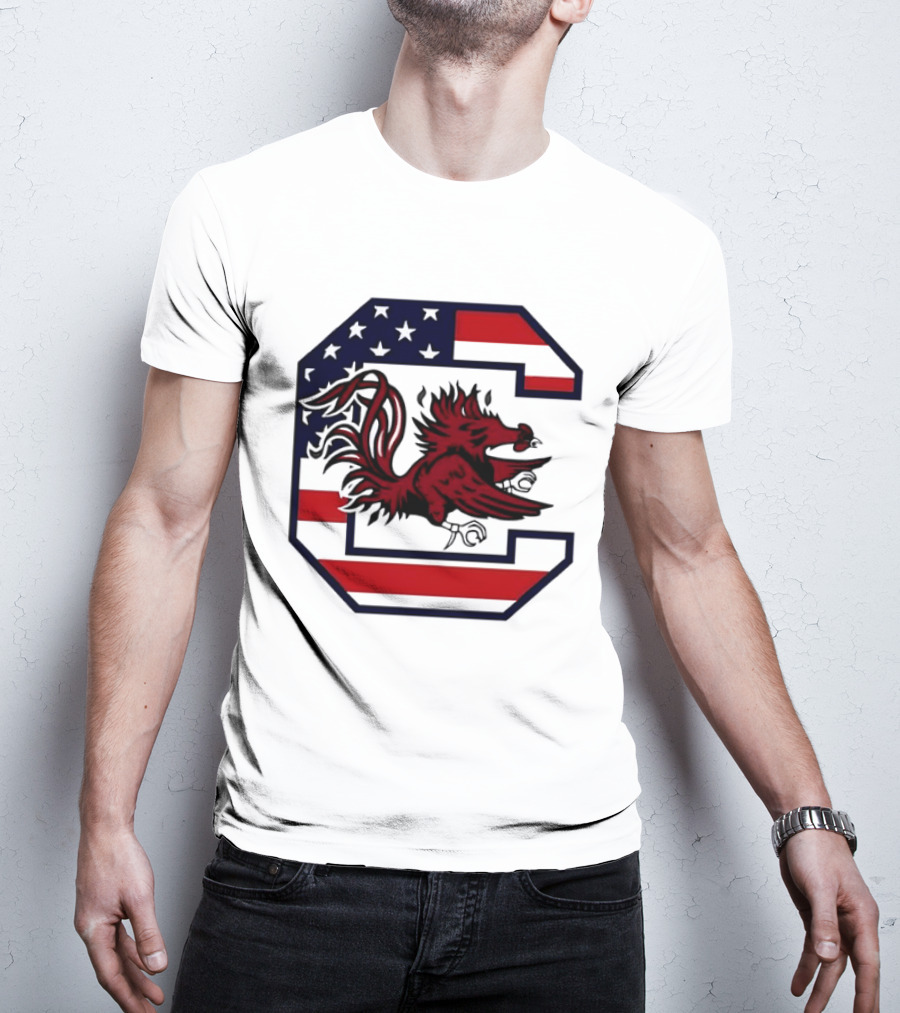 American Flag South Carolina Gamecocks C T-Shirt