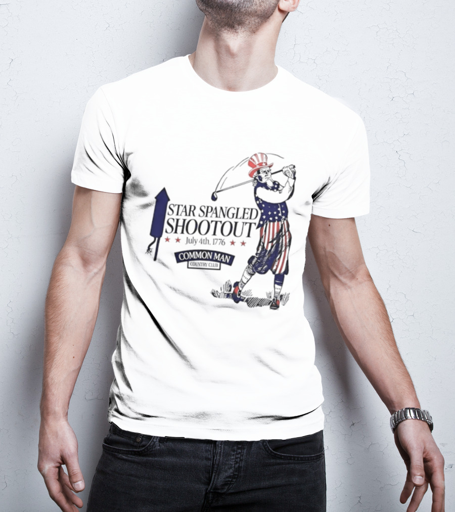 Star Spangled Shootout Common Man Country Club Patriotic Golfer T-Shirt