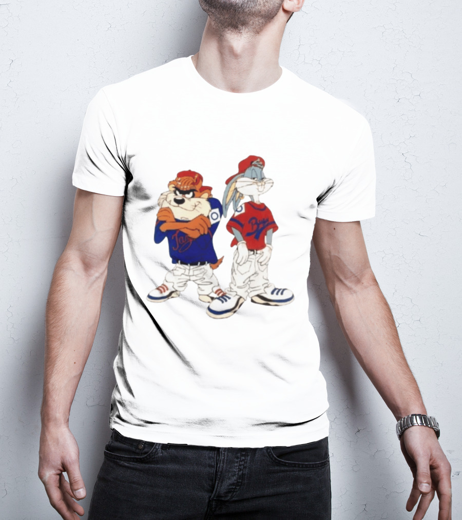 Taz Bugs Looney Tunes Baseball Style Casual Streetwear T-Shirt