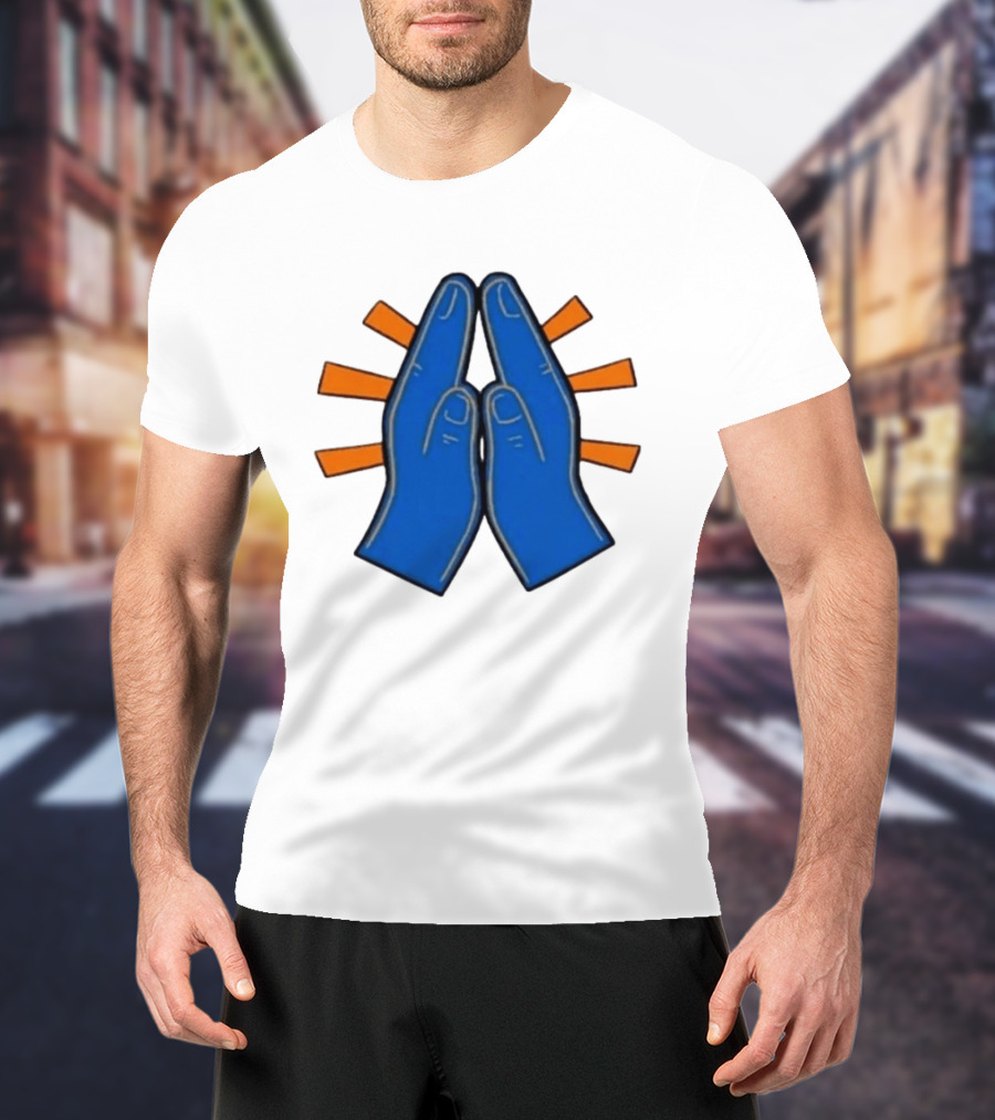 Please Just Make It All Worth It Blue Praying Hands Emoji T-Shirt
