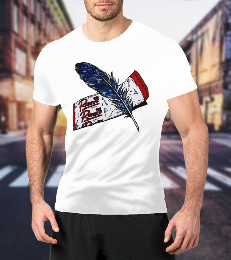 The Ravens Hirotton Blue Feather Pull Pull Pull T-Shirt