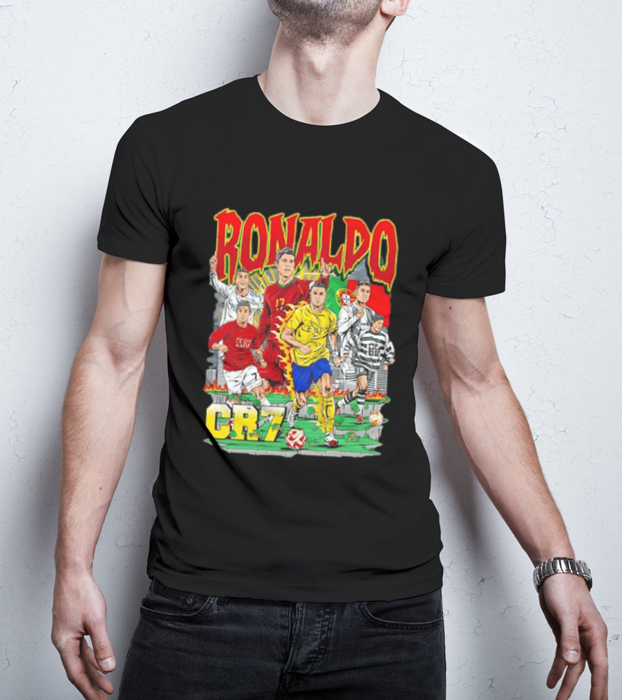 Ronaldo CR7 Football Icon In Action Sports Team Collection T-Shirt