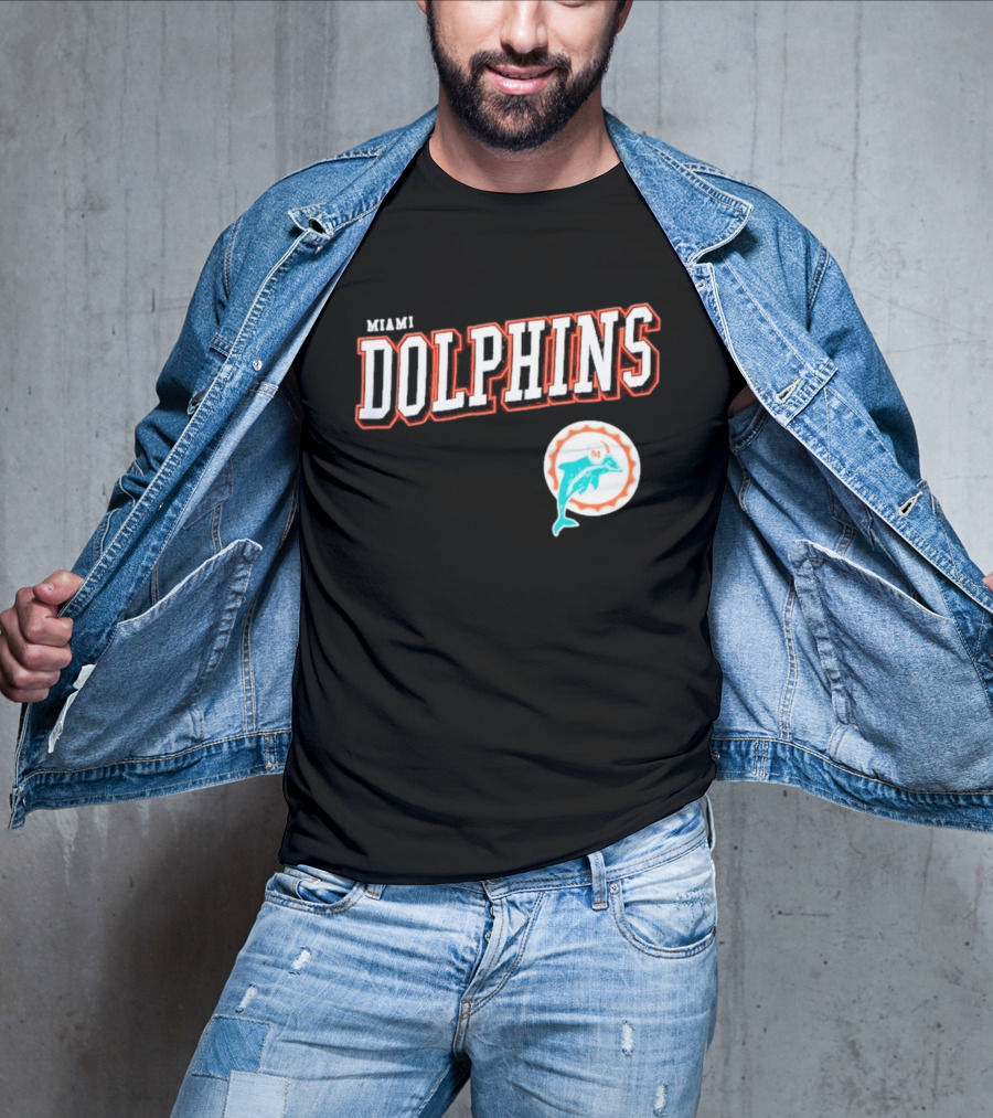 Miami Dolphins Black Retro Team T-Shirt
