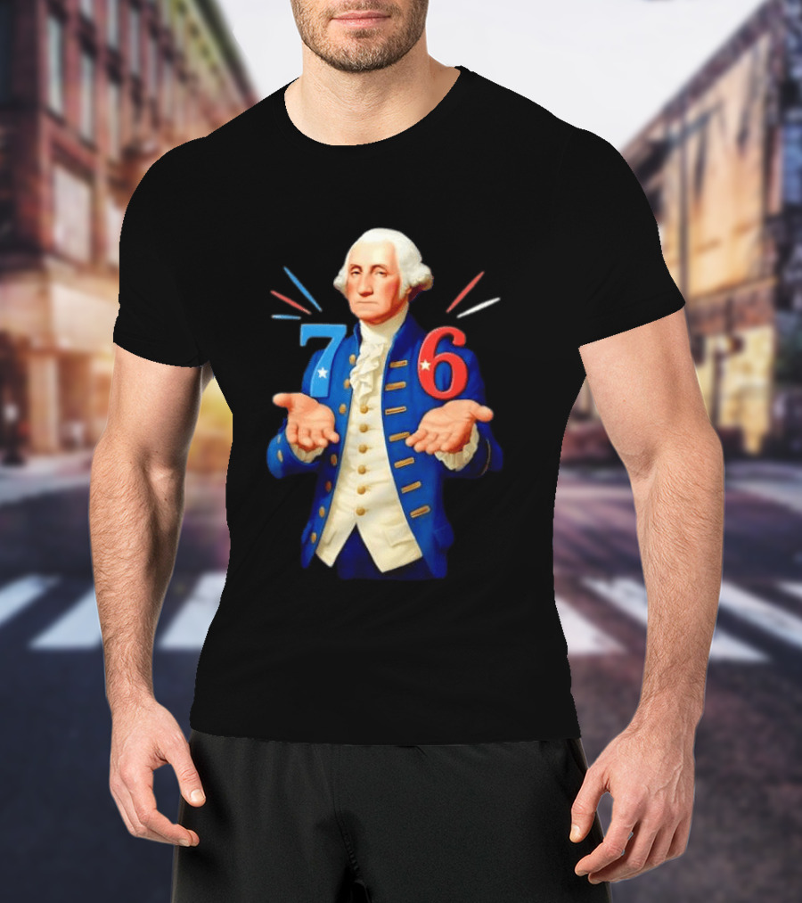 George Washington 1776 Patriotic Founding Father American Independence Day T-Shirt