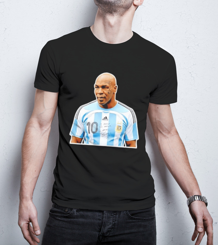 Mike Tyson Argentina National Football Team 10 A Dios Soccer Jersey T-Shirt