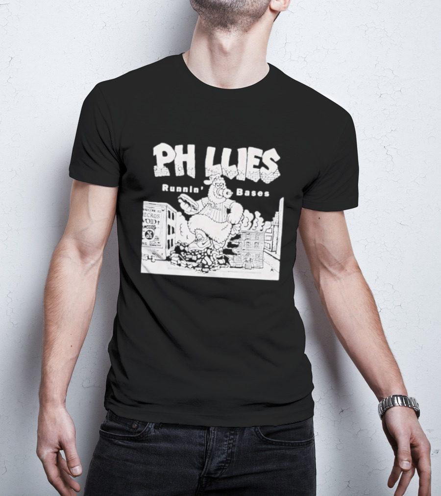 Phillies Runnin' Bases Phillie Phanatic Eating Hoagie Hardcore 83 Necros Void Oct 22 T-Shirt