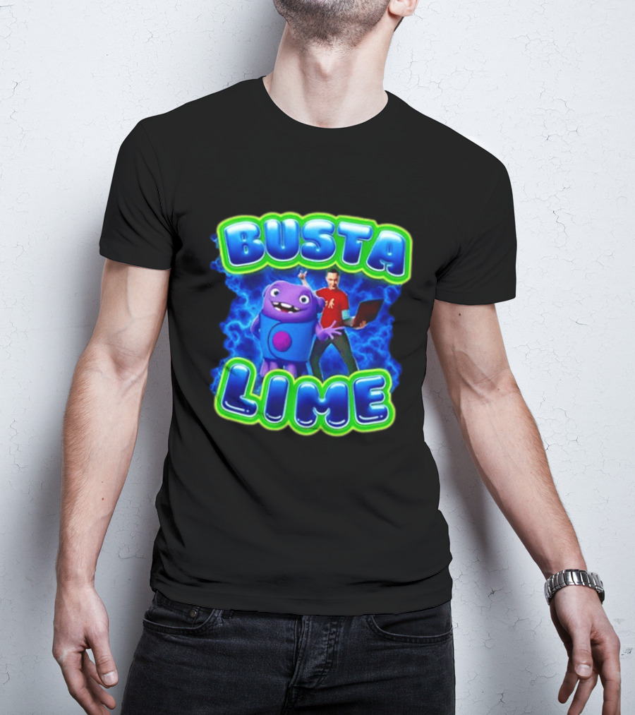 Oh Sheldon Cooper The Big Bang Theory Busta Lime Electric Blue T-Shirt