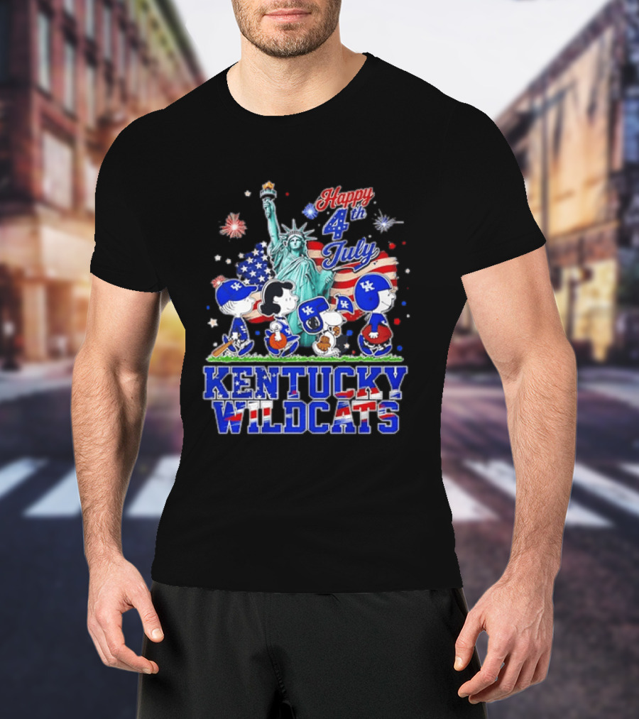 Happy 4th Of July Peanuts Kentucky Wildcats Independence Day Celebration T-Shirt