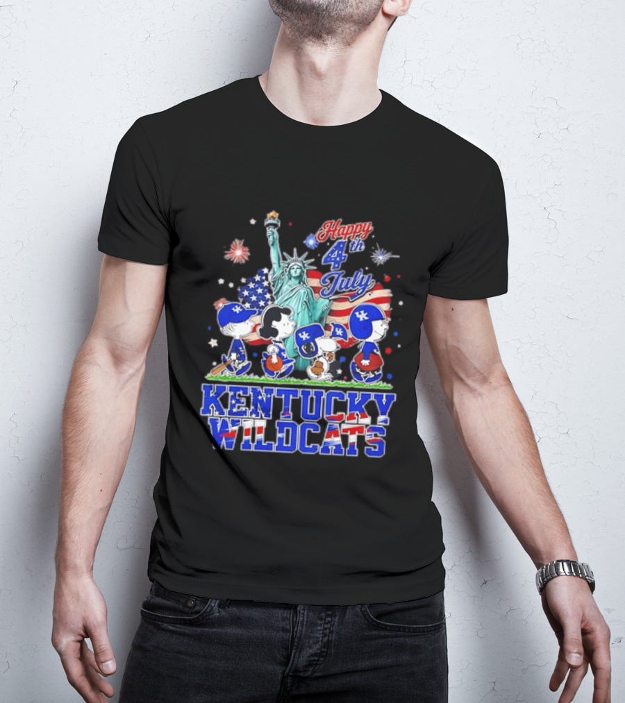 Happy 4th Of July Peanuts Kentucky Wildcats Independence Day Celebration T-Shirt