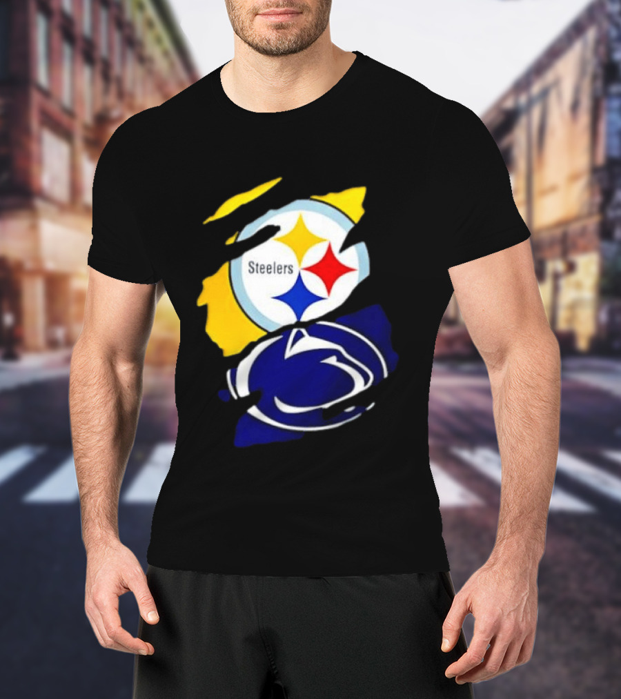 Pittsburgh Steelers Penn State Nittany Lions Team Tear T-Shirt