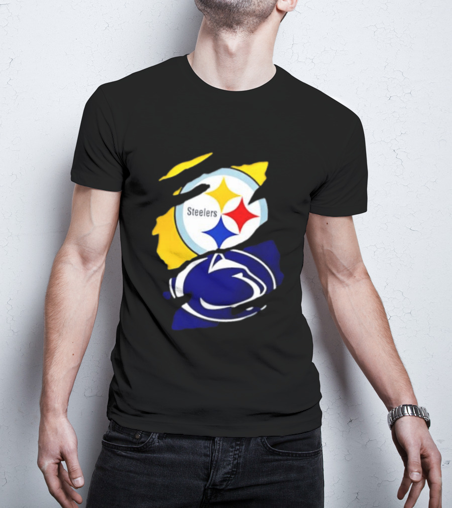 Pittsburgh Steelers Penn State Nittany Lions Team Tear T-Shirt