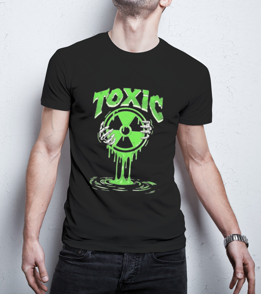 Toxic Radioactive Nuclear Hazard Slime Skeleton Hands T-Shirt