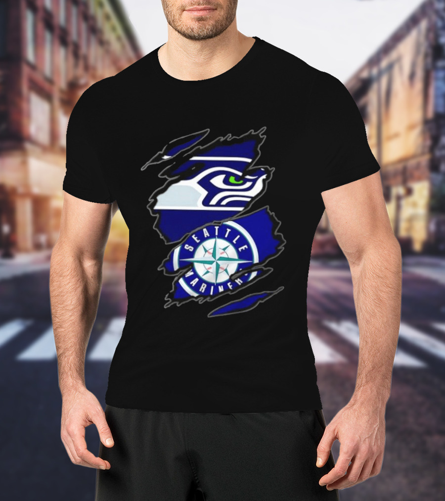 Seattle Seahawks Seattle Mariners Claw Rip T-Shirt