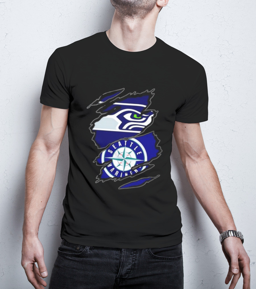 Seattle Seahawks Seattle Mariners Claw Rip T-Shirt