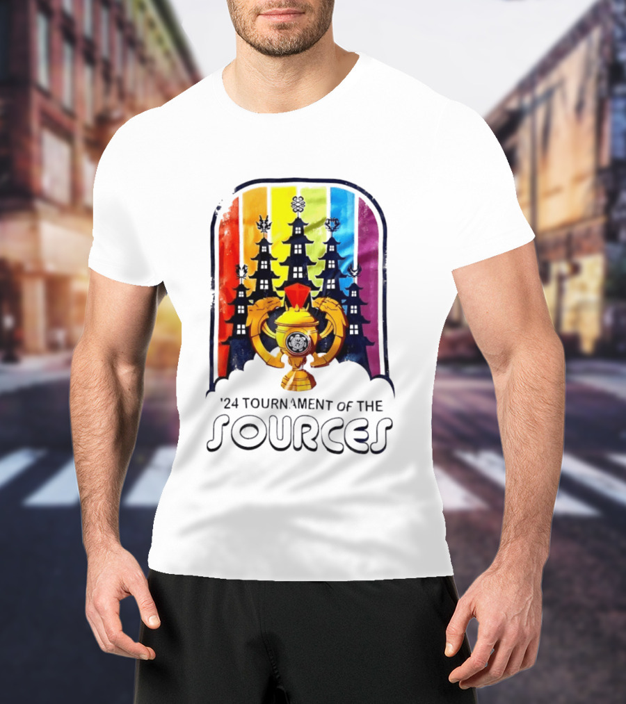 24 Tournament Of The Sources Trophy With Pagoda Silhouette And Rainbow T-Shirt