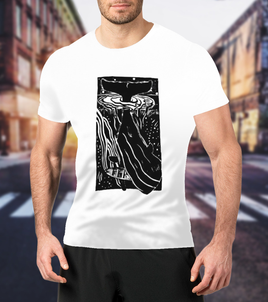 American Traditional Moby Dick Vintage Tattoo Style Whale Ocean Nautical T-Shirt