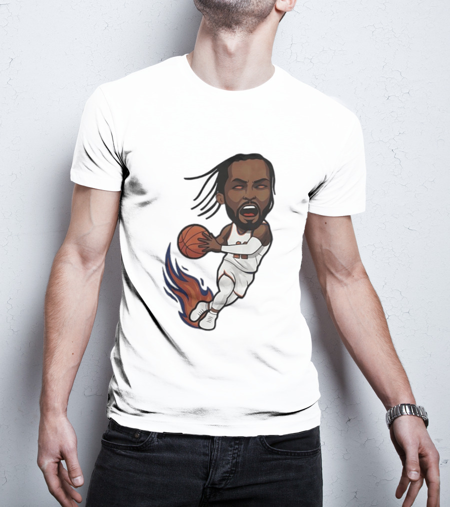Jalen Brunson Burner New York Knicks Basketball Player Flame T-Shirt