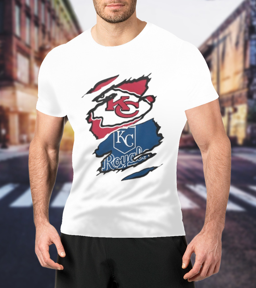 Kansas City Chiefs Royals KC Sports Crossover Beneath The Surface T-Shirt