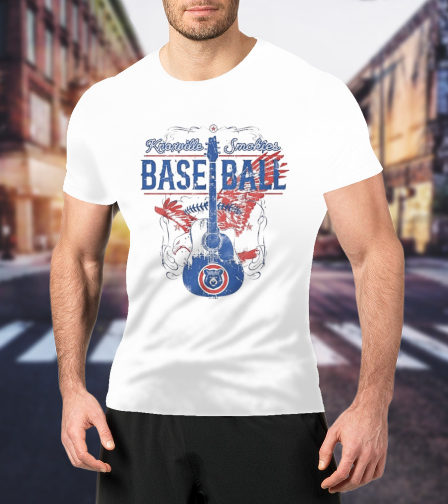 Knoxville Smokies Baseball Guitar Eagle Minor League Team T-Shirt