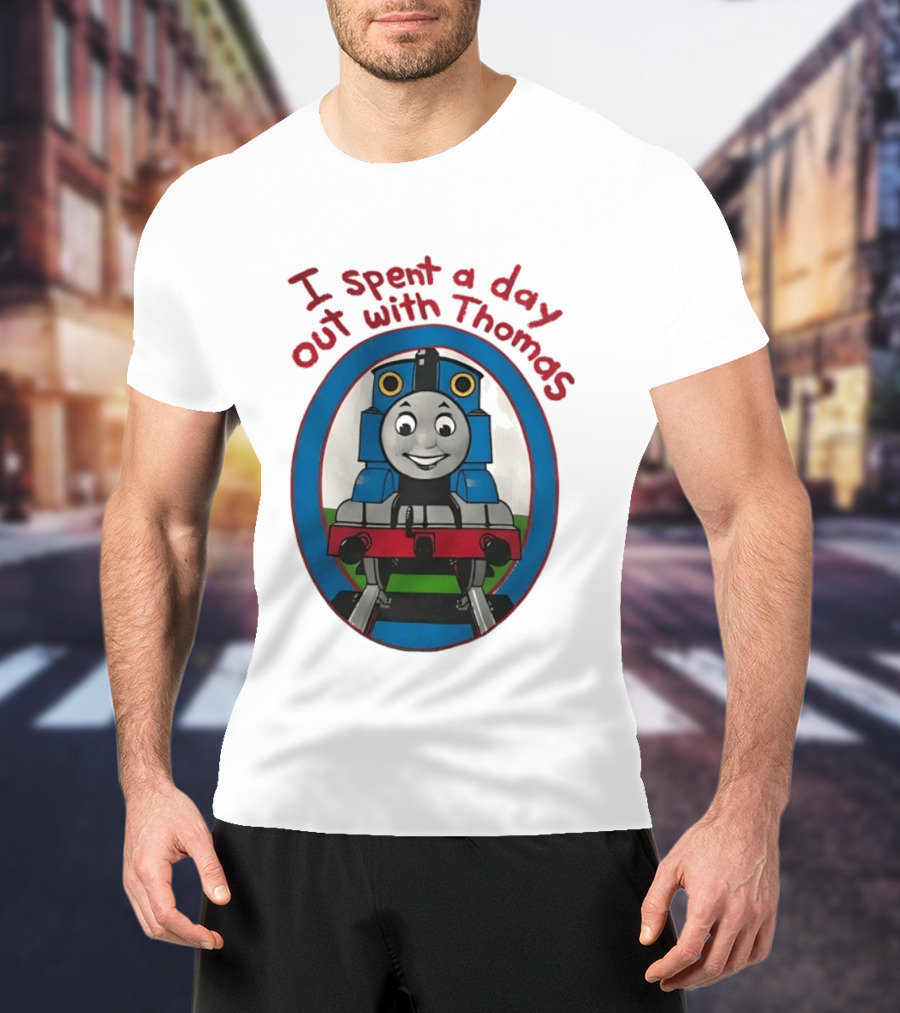 I Spent A Day Out With Thomas The Tank Engine Oval Frame T-Shirt