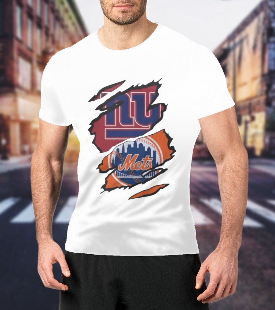 New York Giants NY Mets Beneath The Surface Fan T-Shirt