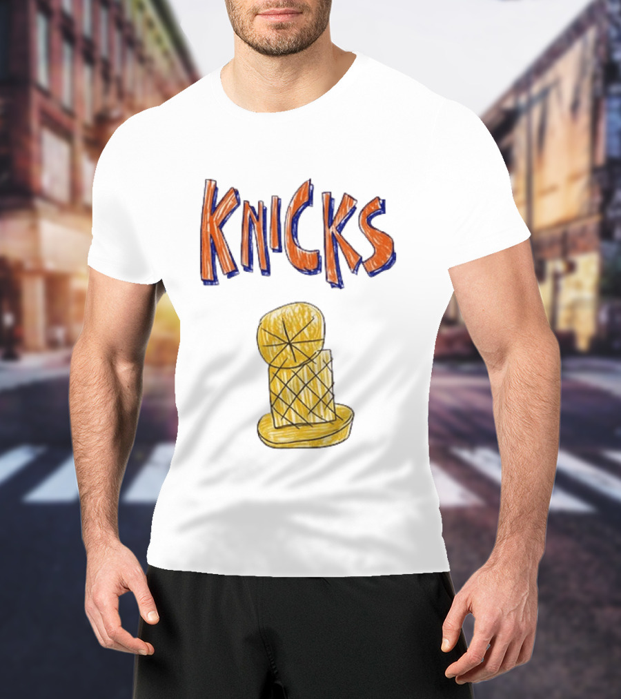 Knicks Hand Drawn NBA Champions Trophy T-Shirt