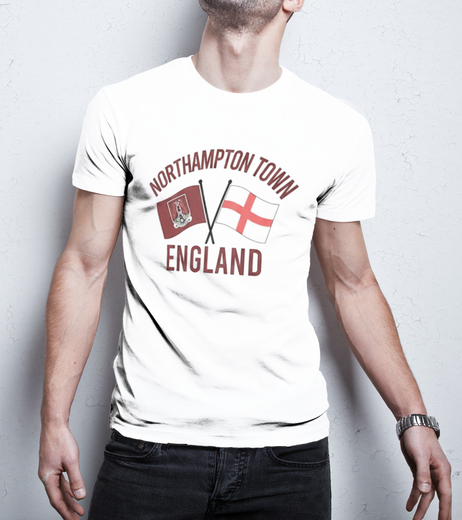 Northampton Town England Flag Red Cross Flag T-Shirt