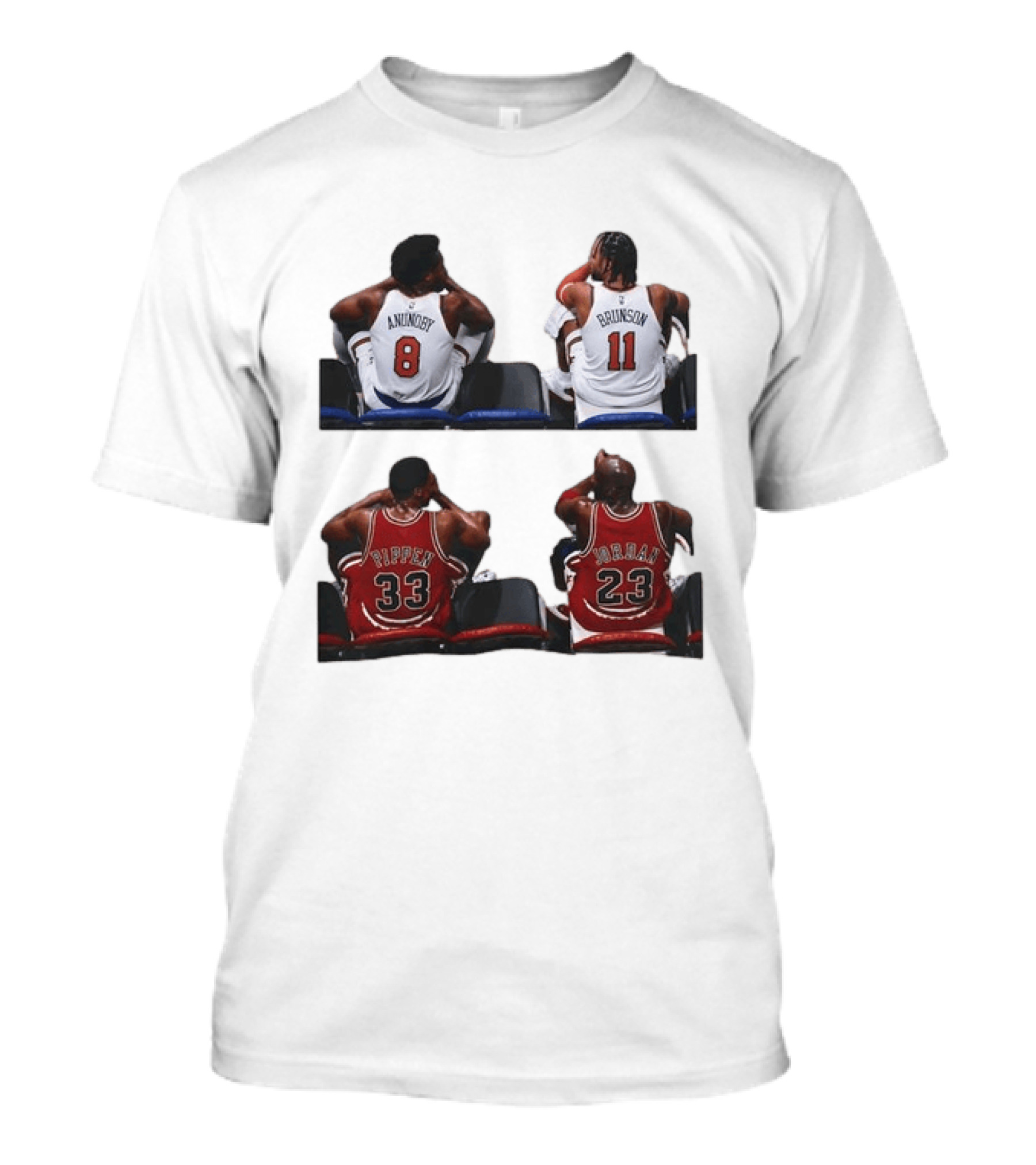 OG Anunoby Jalen Brunson Knicks Scottie Pippen Michael Jordan Bulls Legends 23 33 11 8 T-Shirt