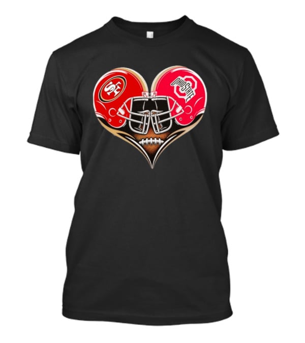 49Ers Ohio State Buckeyes Helmet Heart Love T-Shirt