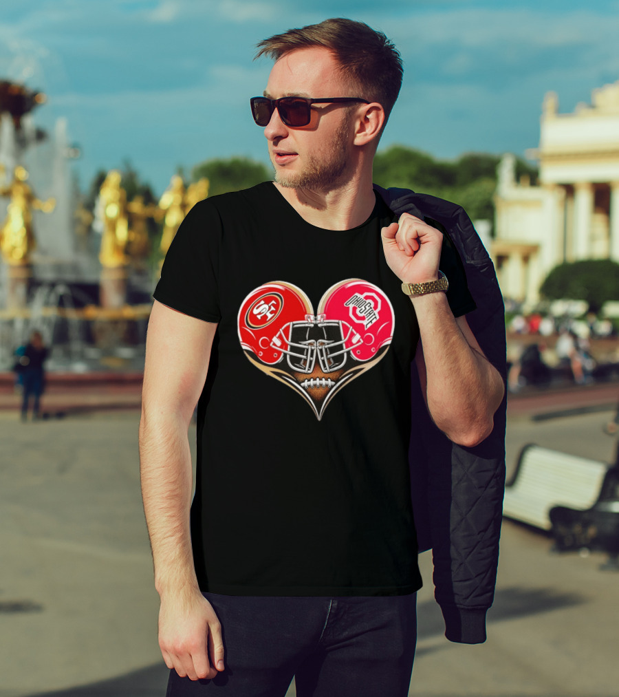 49Ers Ohio State Buckeyes Helmet Heart Love T-Shirt