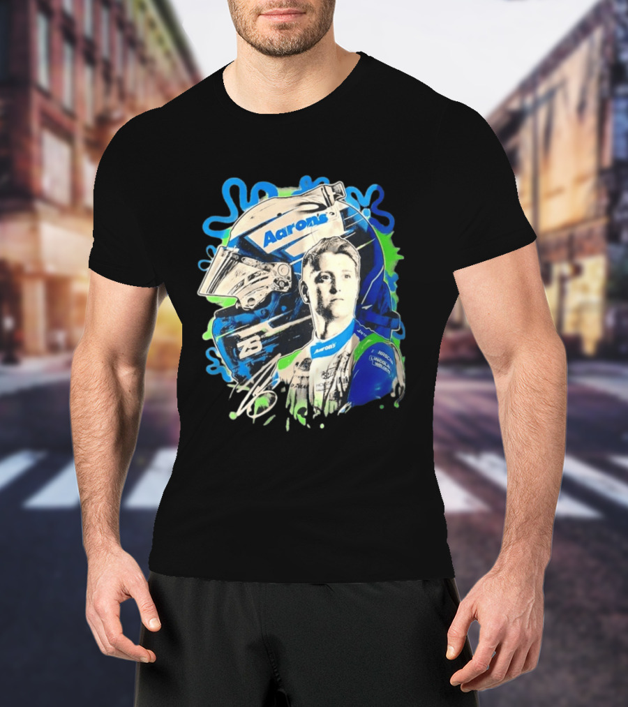 Aaron's NASCAR Lincoln Welder Ford 23 Driver Portrait Helmet Racing T-Shirt