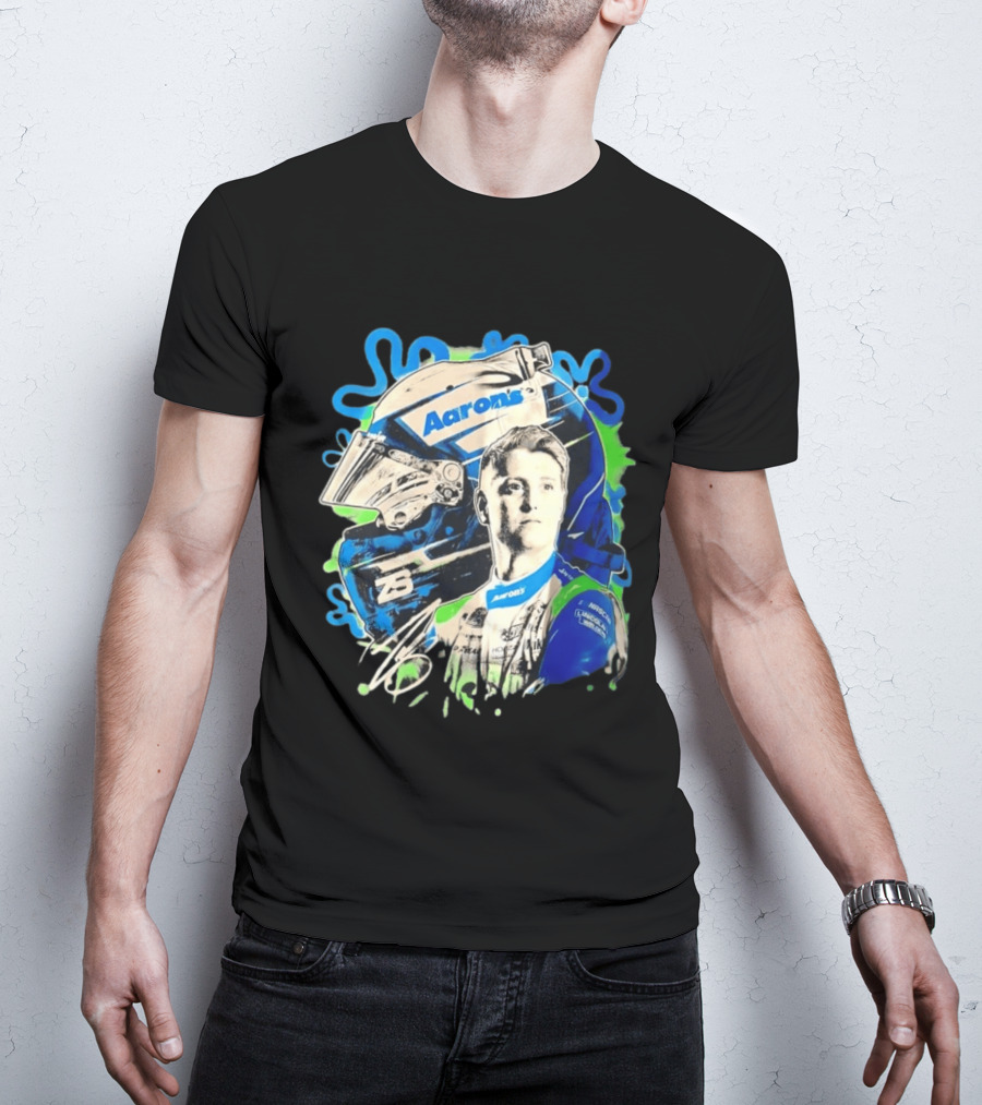 Aaron's NASCAR Lincoln Welder Ford 23 Driver Portrait Helmet Racing T-Shirt