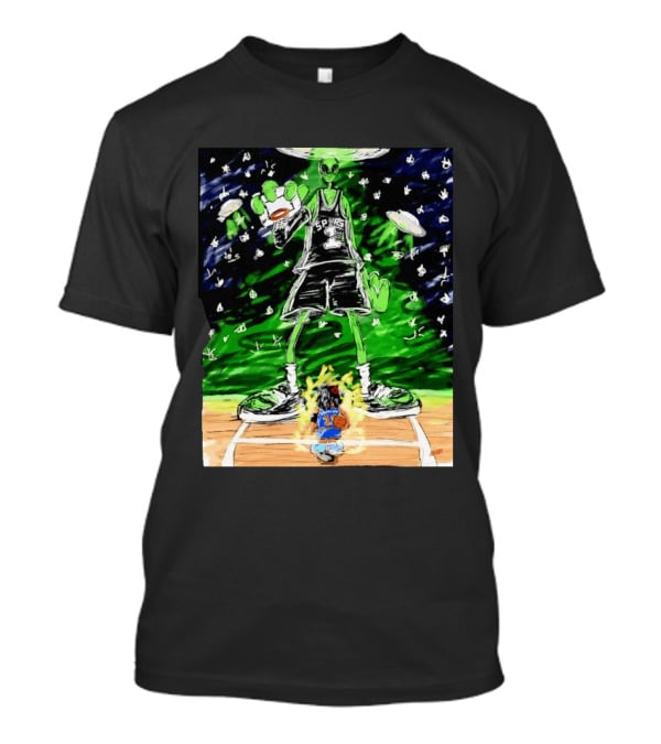 Victor Wembanyama Alien San Antonio Spurs Vs Jalen Brunson New York Knicks NBA Showdown T-Shirt