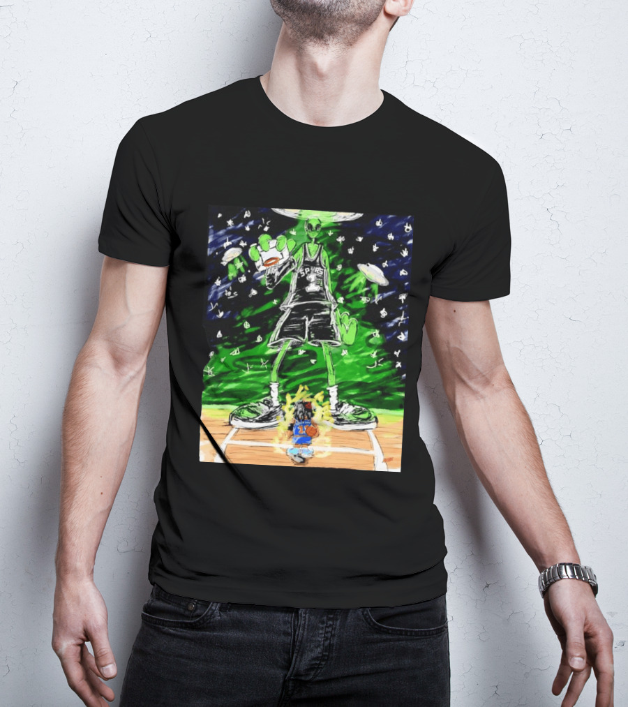 Victor Wembanyama Alien San Antonio Spurs Vs Jalen Brunson New York Knicks NBA Showdown T-Shirt