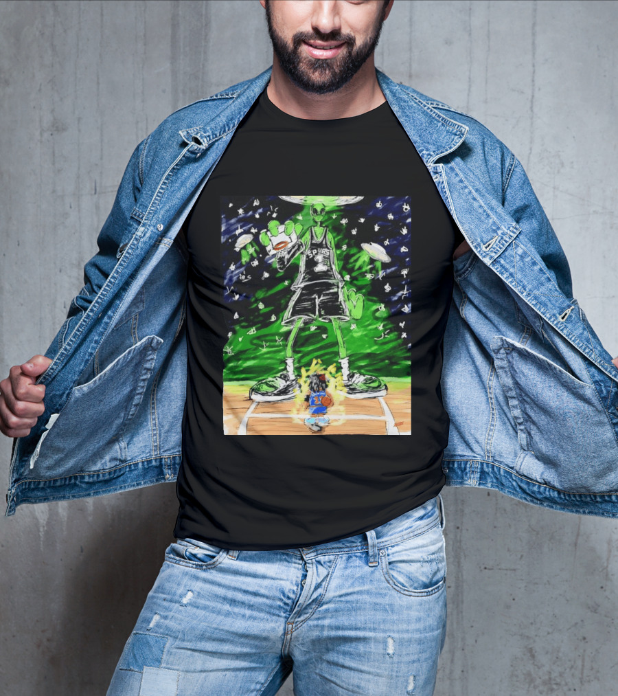 Victor Wembanyama Alien San Antonio Spurs Vs Jalen Brunson New York Knicks NBA Showdown T-Shirt