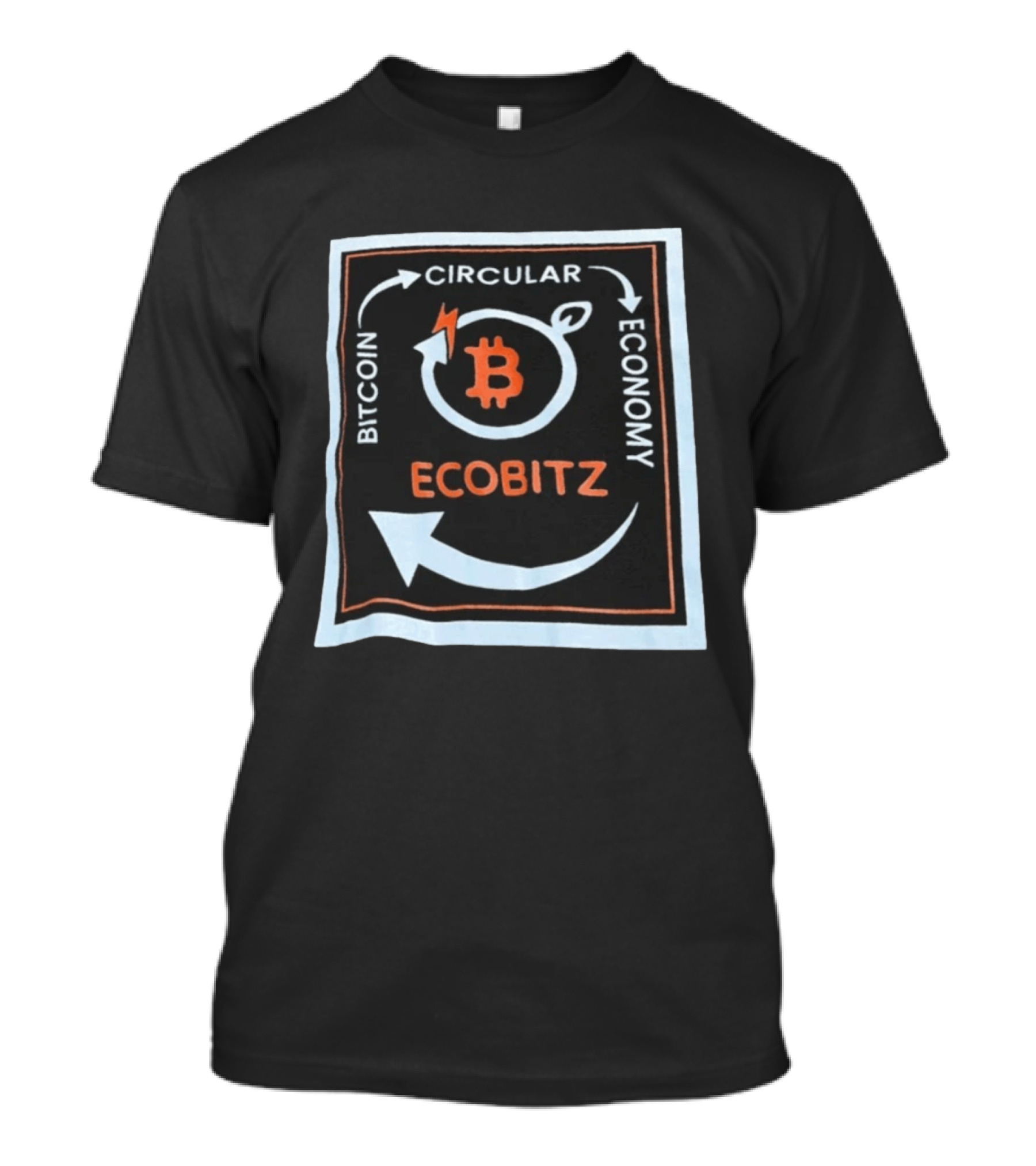Bitcoin Circular Economy Ecobitz Concept With Lightning And Arrows T-Shirt