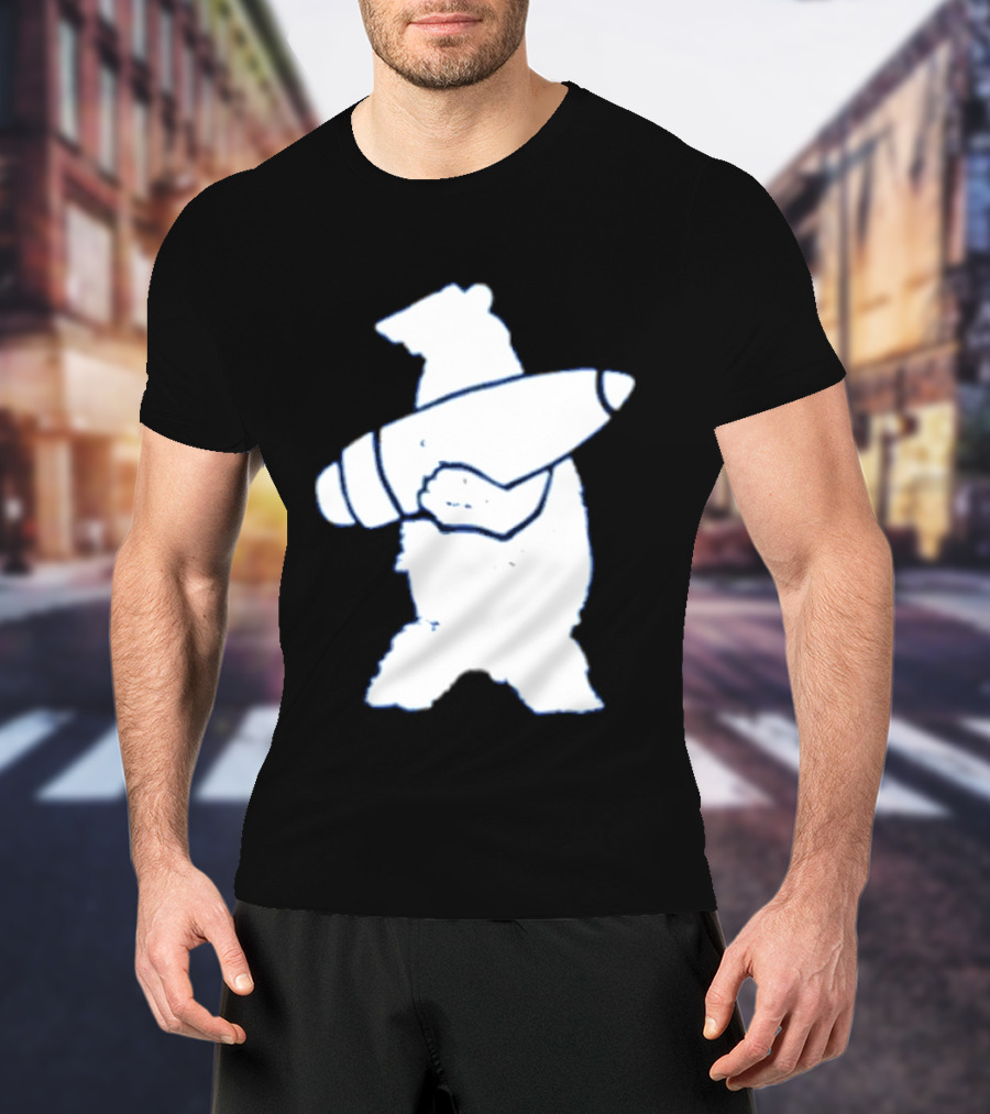 California Republic Bear Holding Bullet Munitions Military Tactical Morale T-Shirt