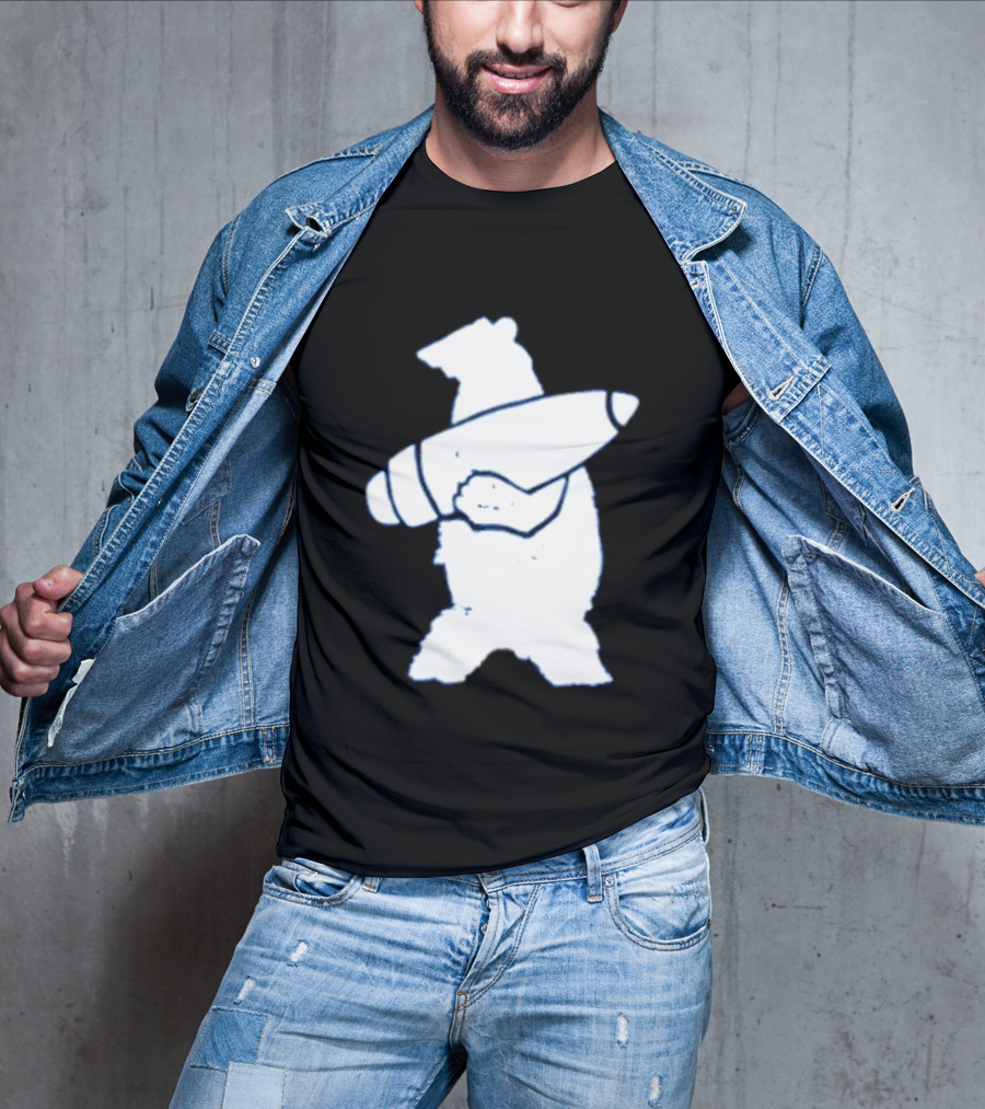 California Republic Bear Holding Bullet Munitions Military Tactical Morale T-Shirt
