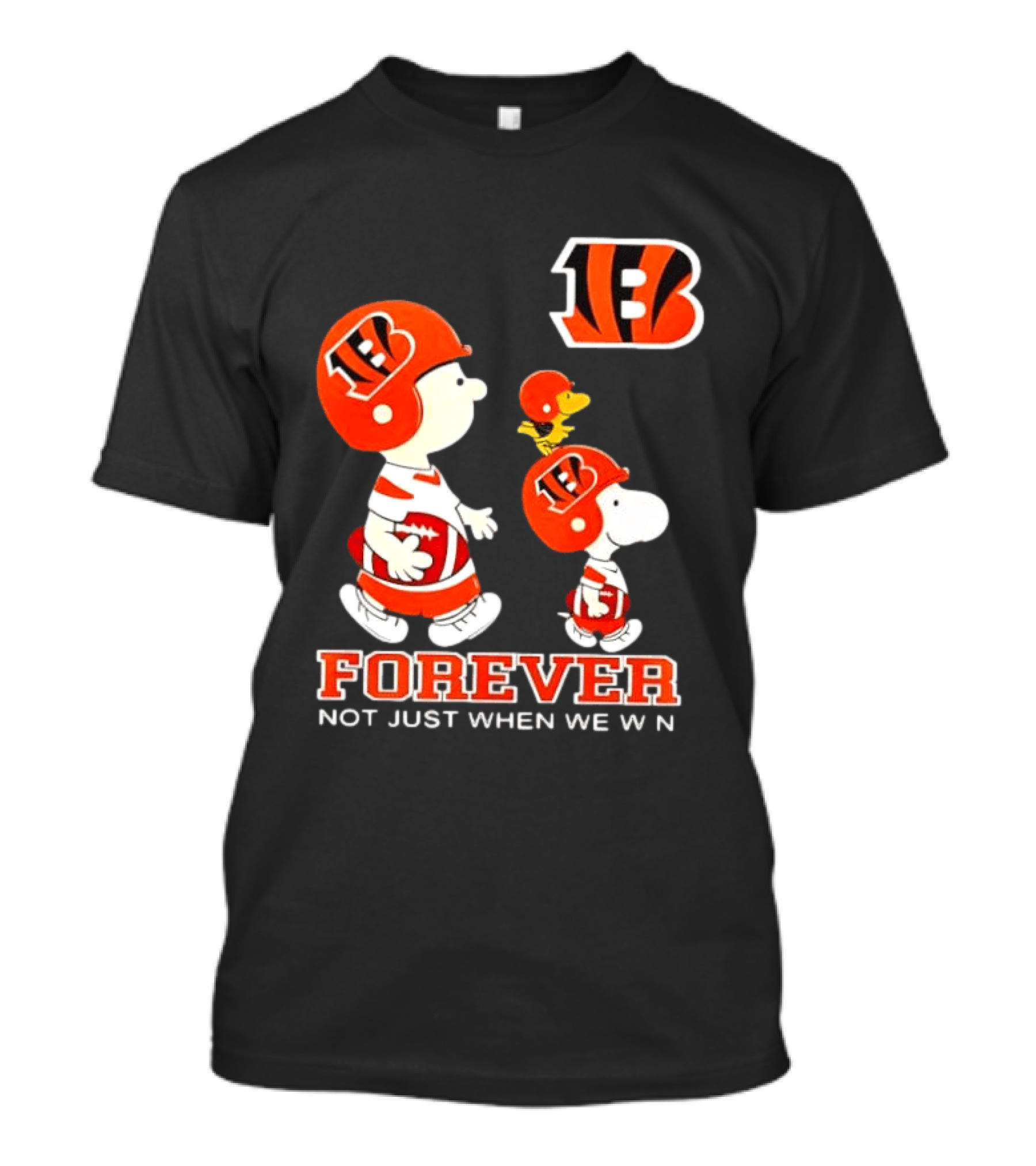 Cincinnati Bengals Forever Charlie Brown Snoopy Not Just When We Win T-Shirt