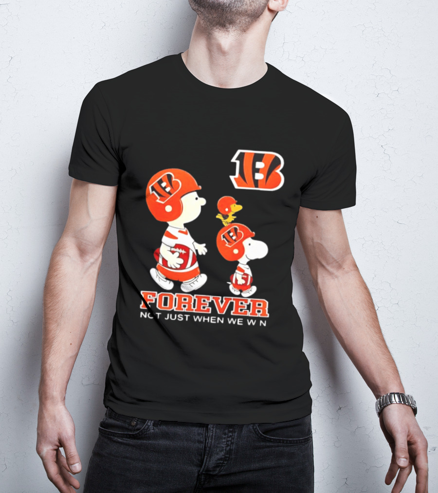 Cincinnati Bengals Forever Charlie Brown Snoopy Not Just When We Win T-Shirt