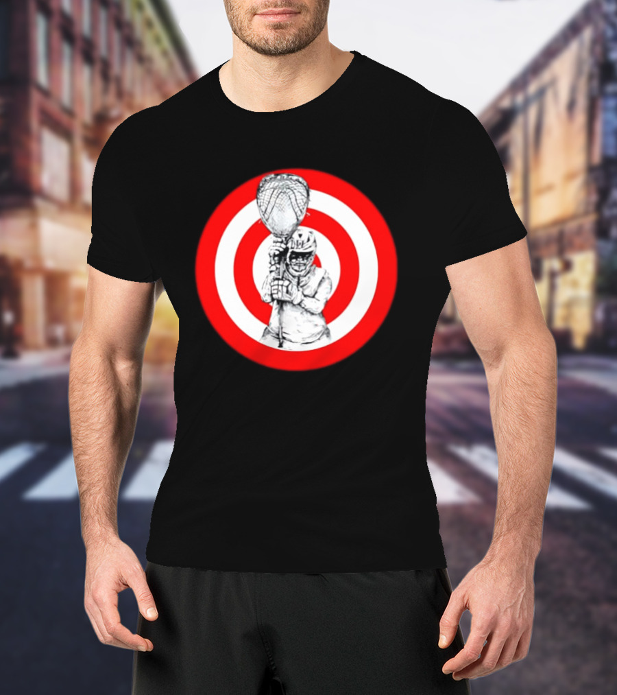 Lacrosse Player Bullseye Target Sport Athlete Competition Training Practice Goalkeeper T-Shirt