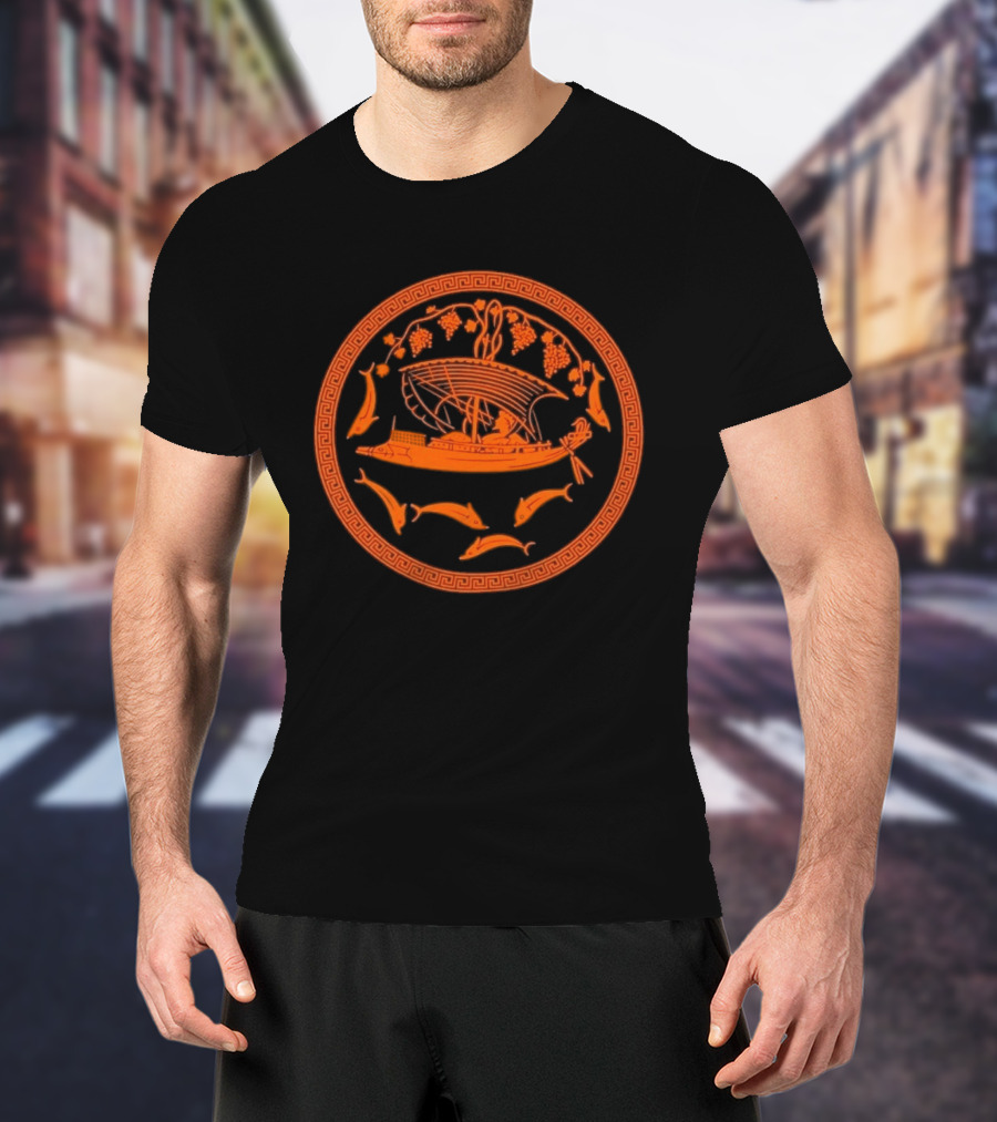 Dionysos Greek Mythology Voyage With Dolphins And Grapes T-Shirt